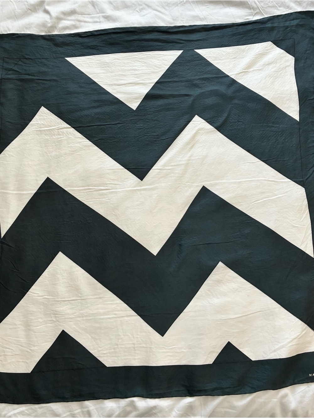 Bold Chevron Black and White Silk Square Scarf